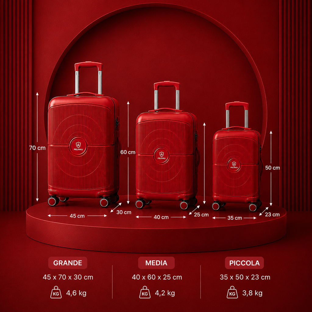Set Valigie PELINKU – Design Premium 3 Pezzi